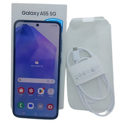 Open Box Samsung Galaxy A55 128GB Smartphone – Awesome Navy -6.6” Super AMOLED Display, Quad Camera