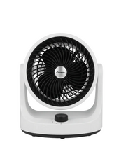 A white and black oscillating fan with a circular design, featuring a central brand label that reads 'Celexa'. The fan is positioned against a seamless white background.