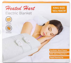 Red Hant King Size Bed Electric Blanket ( EB-1004 ) Polyester White Blanket