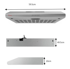 Condere 60cm Stainless Steel Kitchen Range Hood with LED TM-2560