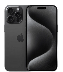 Black Apple iPhone shown from both front and back, featuring a triple-camera system on the rear and a black textured display on the front, set against a light gray background.