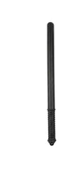 Two black metal training staffs shown vertically side-by-side against a plain white background.