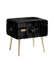 Minhaj Homeware Black Storage Ottoman (Model DY2-BLK)