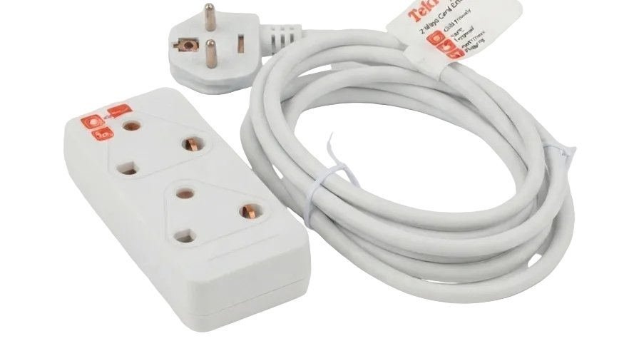TekPower TP-T02 2-Way Cord Extension Set | 3M White Power Cable
