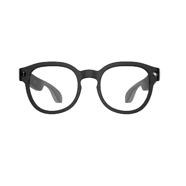 Black eyeglasses on a white background