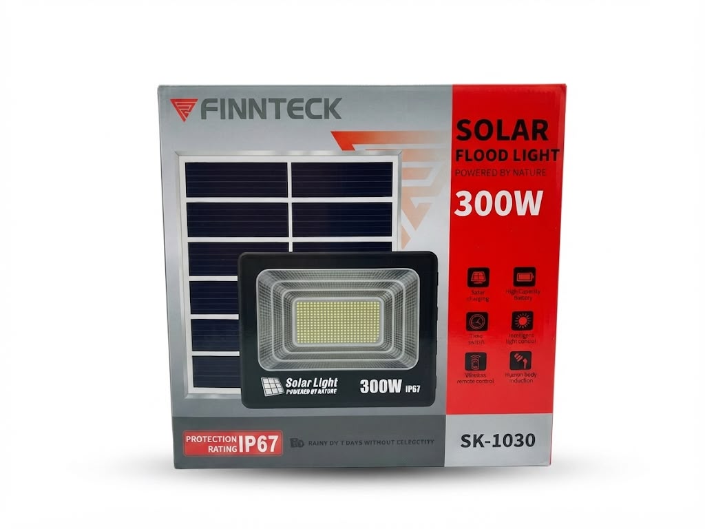 Finnteck SK-1030 (300W) IP67 Solar Flood Light