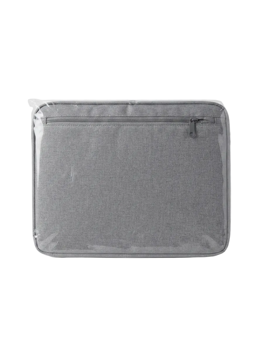 Minimalist Grey Laptop Sleeve with Front Zipper Pocket | Protective Notebook & Tablet Carrying Case