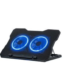 Mikuso Matmo-2 Notebook Cooling Pad | Dual Fan Laptop Cooler with Blue LED & Adjustable Stand