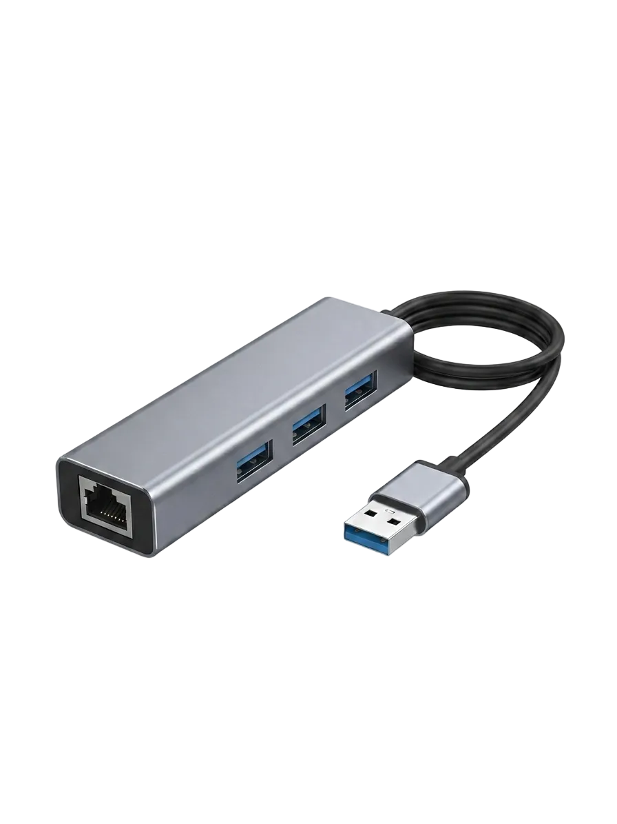 USB 3.0 to RJ45 Gigabit Ethernet Adapter with 3-Port USB Hub