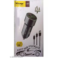 Hitage 2 USB Car Charger with Cables C149