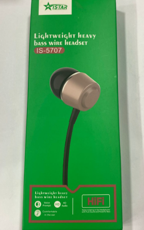 iSTAR Lightweight Heavy Bass Wire Headset IS-5707