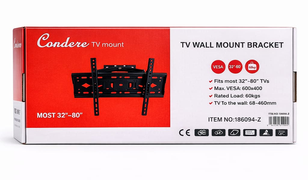Condere TV Support Wall Mount 32”–80” – Model 186094