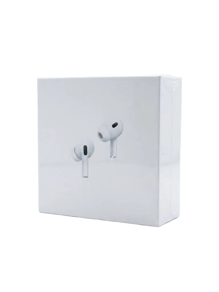 White retail packaging box for wireless earbuds, shown on a clean white background. The front of the box features a printed graphic of the earbuds.