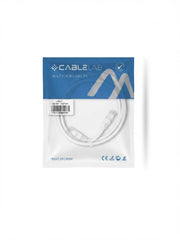 A white CAT6 Ethernet cable by Cable Lab, sealed in its original blue and white retail packaging, shown against a plain white background.