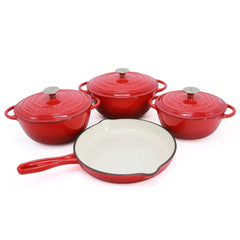 Minhaj 7pc Cast Iron pot set