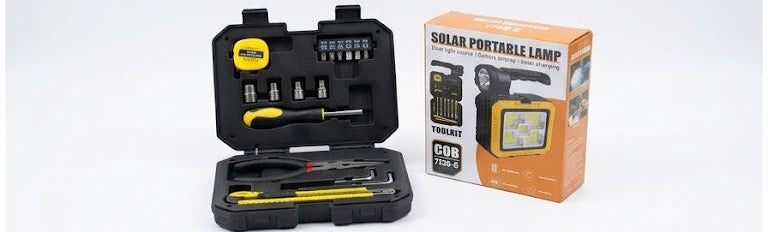 Portable Solar Lamp & Emergency Toolkit (7739-C)