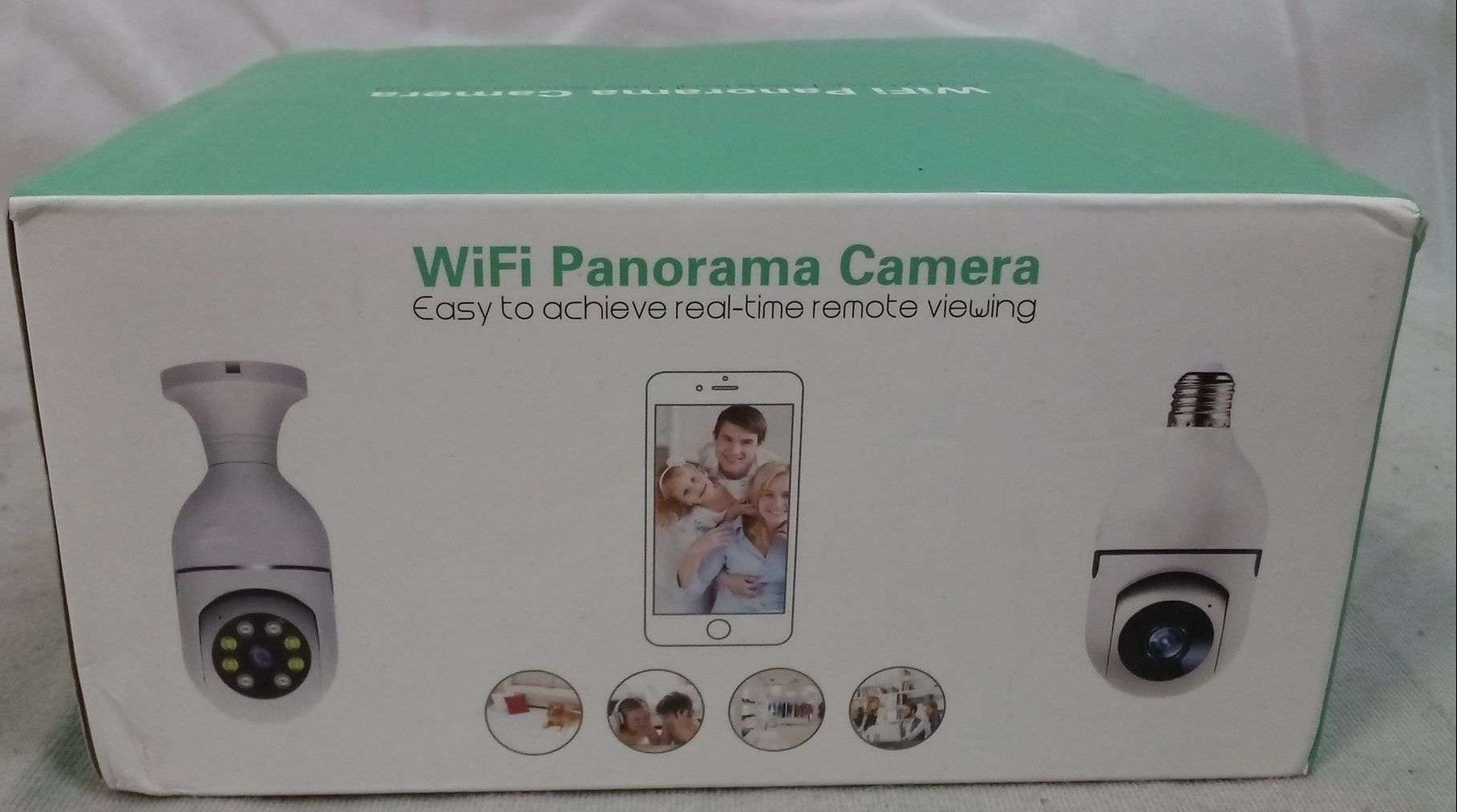 Box of a WiFi Panorama Camera on a white background