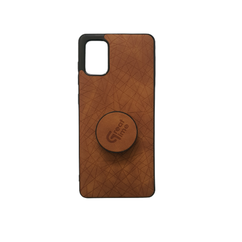 Samsung A71 Leather Phone Case tan
